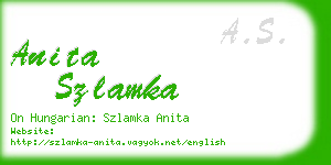 anita szlamka business card